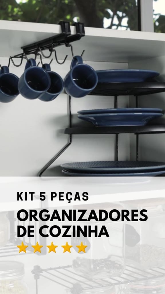 Organizador de Armário de Cozinha kit com 5 Organizadores