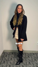 Bota Feminina GiGiL Cano Longo Enrugado Slouch Bico Fino Salto Bloco Médio Elegante Clássica Casual