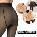 Meia-Calça Térmica Feminina Plus Size M-GG Forrada Peluciada Translúcida de Lã Super Elástica Slim Com Pé 240Gramas