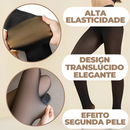 Meia-Calça Térmica Feminina Plus Size M-GG Forrada Peluciada Translúcida de Lã Super Elástica Slim Com Pé 240Gramas