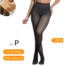 Meia-Calça Térmica Feminina Plus Size M-GG Forrada Peluciada Translúcida de Lã Super Elástica Slim Com Pé 240Gramas