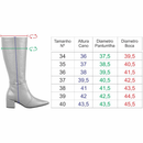 Bota Feminina GiGiL Montaria Cano Alto Bico Fino Salto Bloco Detalhe Metal Elegante Sofisticado