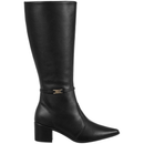 Bota Feminina GiGiL Montaria Cano Alto Bico Fino Salto Bloco Detalhe Metal Elegante Sofisticado