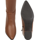Bota Feminina GiGiL Montaria Cano Alto Bico Fino Salto Bloco Detalhe Metal Elegante Sofisticado