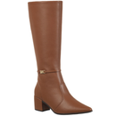Bota Feminina GiGiL Montaria Cano Alto Bico Fino Salto Bloco Detalhe Metal Elegante Sofisticado