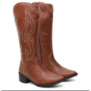 Bota Texana Feminina Cano Alto Com Bordado Exclusivo Estilo e Praticidade