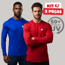 Kit 2 Camisas Térmicas UV50+ Manga Longa Academia e Corrida