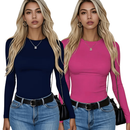 Kit 2 Camisas Térmica Feminina Proteção Uv 50+ Segunda Pele Camiseta Blusa Fria Academia Manga Longa