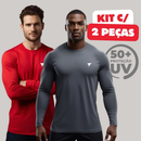 Kit 2 Camisas Térmicas UV50+ Manga Longa Academia e Corrida