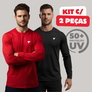 Promoção Kit com 2 Camisa Termica Manga Longa UV50+ Malha fria Academia Corrida Símbolo Refletivo