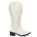 Bota Texana Feminina Cano Alto Bordada Estilo Western