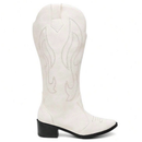 Bota Texana Feminina Cano Alto Bordada Estilo Western