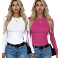 Kit 2 Camisas Térmica Feminina Proteção Uv 50+ Segunda Pele Camiseta Blusa Fria Academia Manga Longa