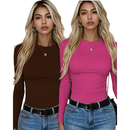 Kit 2 Camisas Térmica Feminina Proteção Uv 50+ Segunda Pele Camiseta Blusa Fria Academia Manga Longa