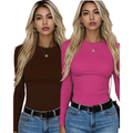 Kit 2 Camisas Térmica Feminina Proteção Uv 50+ Segunda Pele Camiseta Blusa Fria Academia Manga Longa