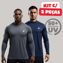 Kit 2 Camisas Térmicas UV50+ Manga Longa Academia e Corrida