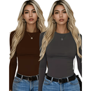 Kit 2 Camisas Térmica Feminina Proteção Uv 50+ Segunda Pele Camiseta Blusa Fria Academia Manga Longa