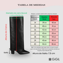 Bota Capa Feminina Cano Longo Salto Alto Bloco Bico Fino Elegante Moda Capry GiGiL