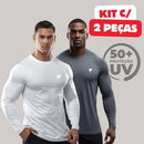 Promoção Kit com 2 Camisa Termica Manga Longa UV50+ Malha fria Academia Corrida Símbolo Refletivo