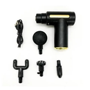 Massageador Elétrico Profissional Muscular Pistola Portátil Original c/ 6 Níveis e 4 Ponteiras