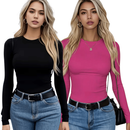 Kit 2 Camisas Térmica Feminina Proteção Uv 50+ Segunda Pele Camiseta Blusa Fria Academia Manga Longa