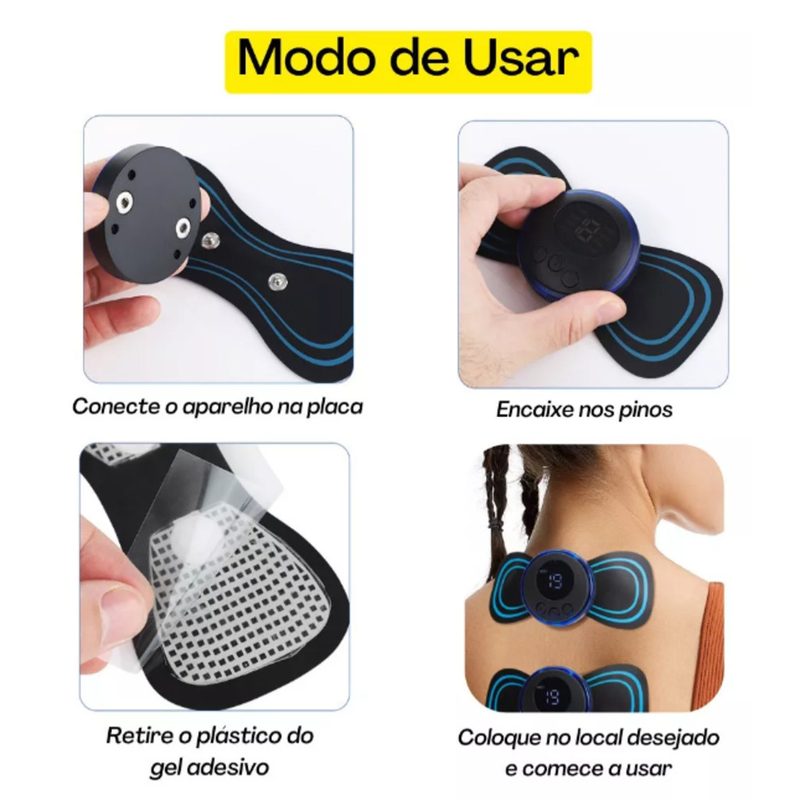 Mini Massageador Elétrico De Pescoço Portátil Para Alívio De Dores Musculares