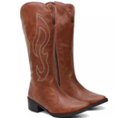 Bota Texana Western Cano Alto Feminina Com Bordado Estilosa Rodeio