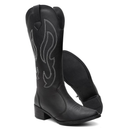 Bota Texana Western Cano Alto Feminina Com Bordado Estilosa Rodeio