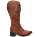 Bota Texana Western Cano Alto Feminina Com Bordado Estilosa Rodeio