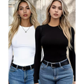 Kit 2 Camisas Térmica Feminina Proteção Uv 50+ Segunda Pele Camiseta Blusa Fria Academia Manga Longa
