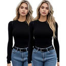 Kit 2 Camisas Térmica Feminina Proteção Uv 50+ Segunda Pele Camiseta Blusa Fria Academia Manga Longa