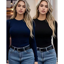 Kit 2 Camisas Térmica Feminina Proteção Uv 50+ Segunda Pele Camiseta Blusa Fria Academia Manga Longa