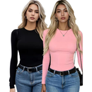 Kit 2 Camisas Térmica Feminina Proteção Uv 50+ Segunda Pele Camiseta Blusa Fria Academia Manga Longa