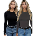 Kit 2 Camisas Térmica Feminina Proteção Uv 50+ Segunda Pele Camiseta Blusa Fria Academia Manga Longa