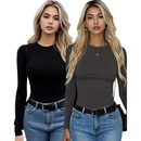 Kit 2 Camisas Térmica Feminina Proteção Uv 50+ Segunda Pele Camiseta Blusa Fria Academia Manga Longa
