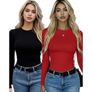 Kit 2 Camisas Térmica Feminina Proteção Uv 50+ Segunda Pele Camiseta Blusa Fria Academia Manga Longa